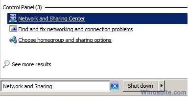 Network and sharing in Windows