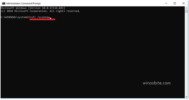 Windows10 Command sfc scan now