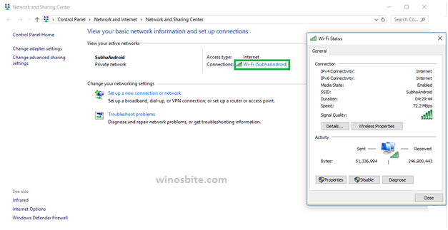 Windows10 Titled Wi Fi Status