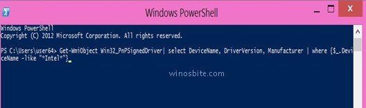 Windows Power Shell Command list to see Version of Specific Device Drivers 