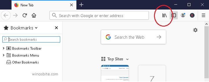 Click Firefox menu button