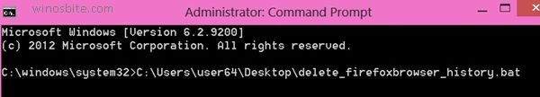 Delete Command Firefox in batch file 