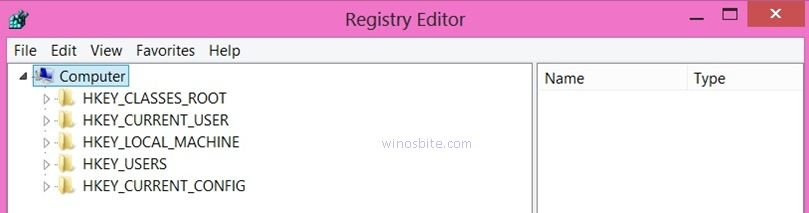 Registry Editor window and expand Computer 