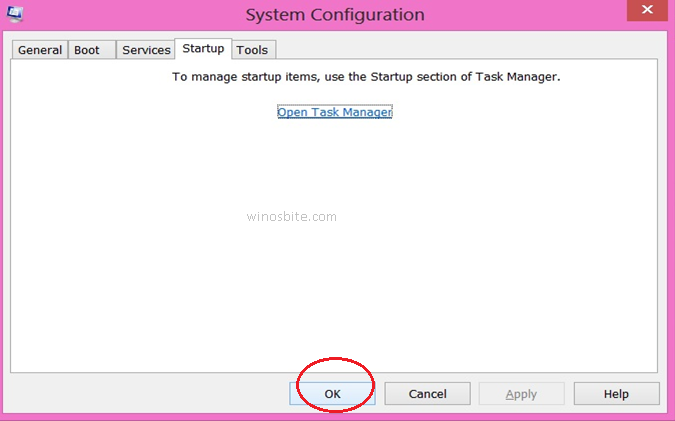 System Configuration Window click Ok and Close 