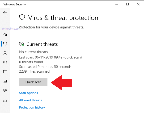 Virus and Threat Protection Scan