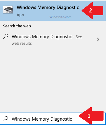 Windows memory diagnostic menu