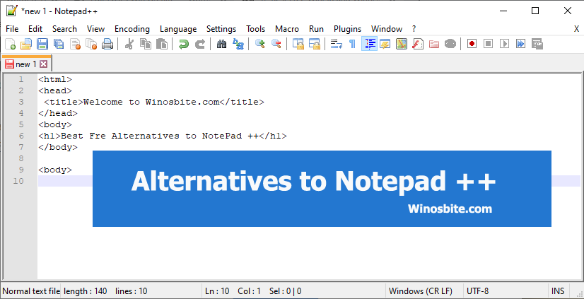 Notepad++ alternatives