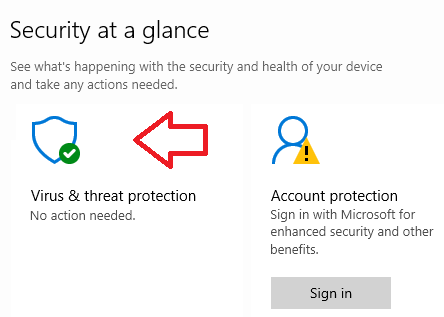 Security at a glance tab