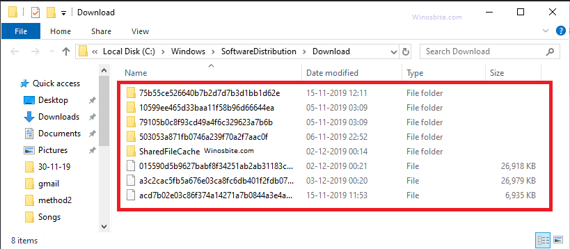 Windows update download folder 