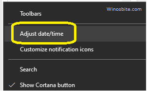 Adjust date and time