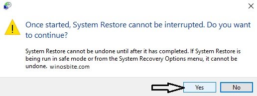 System restore warning 