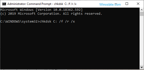 chkdsk command line