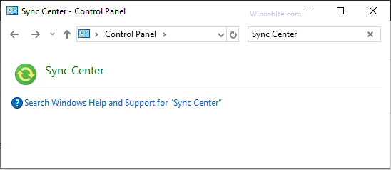 Sync Center in Windows 10
