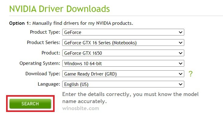 download nvidia driver manually