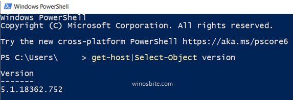 Get host select object version command
