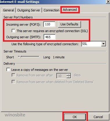 internet email settings in outlook