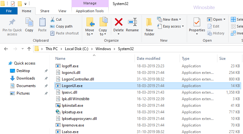 Logonui.exe application file