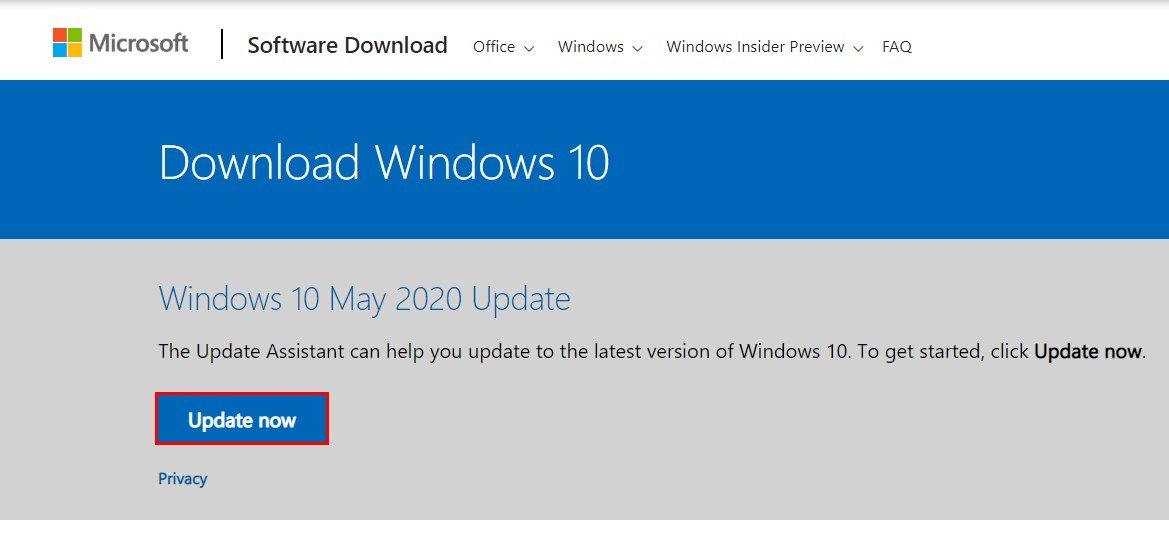 Windows update tool from official website