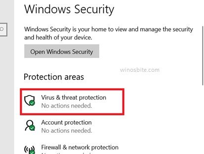 Windows security virus threat protection