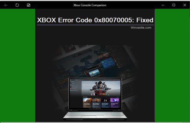 XBOX Error Code 0x80070005