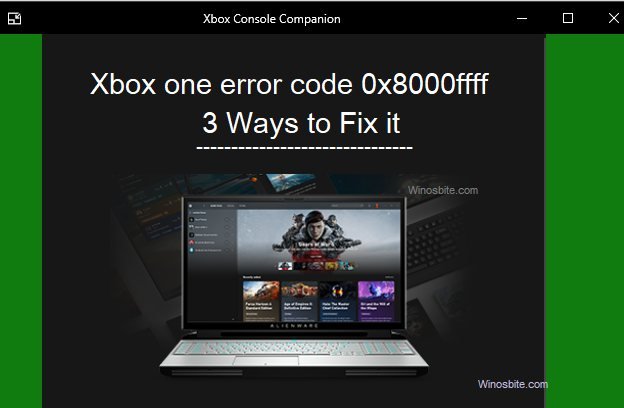 Xbox error code 0x8000ffff