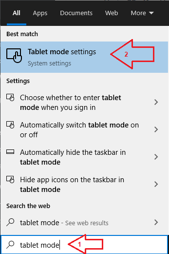 Launch Tablet Mode