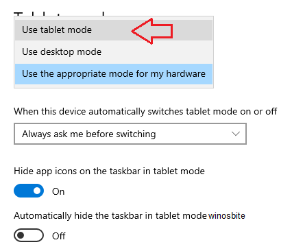 Use tablet mode 