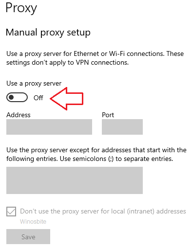 disable manual proxy