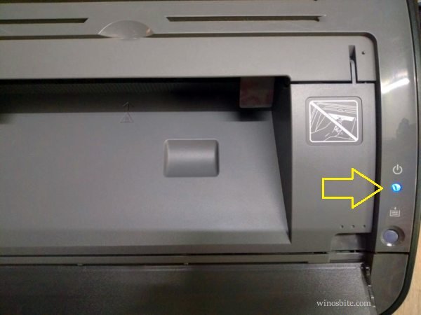 Pres the power button of printer