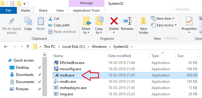 msdt.exe file location