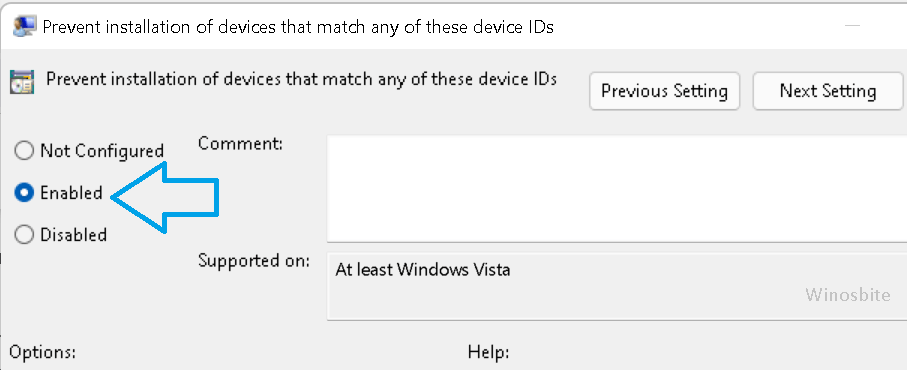 Enable prevent installation of devices on windows 11