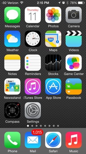 Iphone home page screen