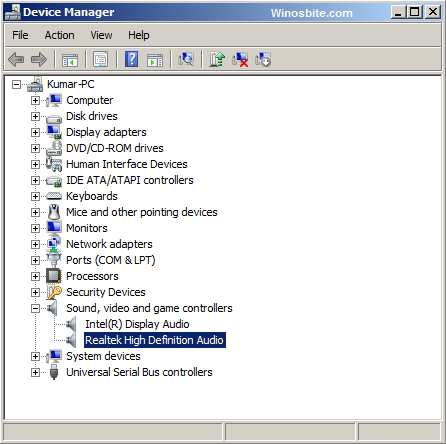 how to update drivers for realtek high definition audio