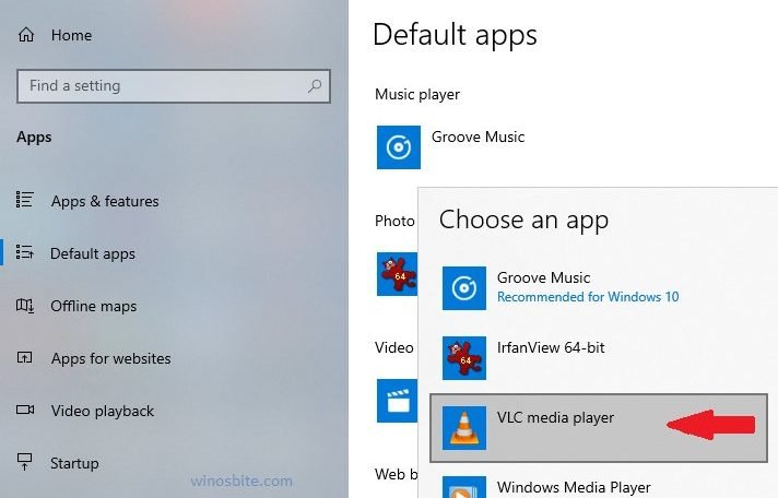default media player windows 10