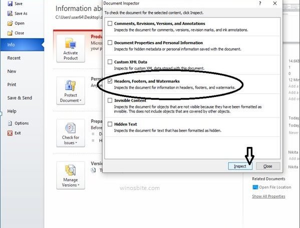 remove header from compile scrivener windows