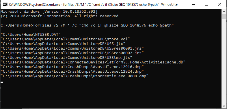 windows command line find file by date